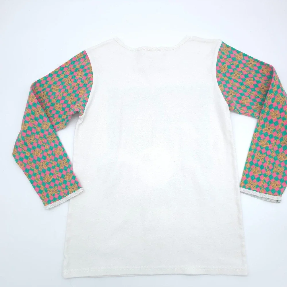 Disney Hunchback of Notre Dame Esmeralda Raglan Shirt Kids White Vintage 10-12